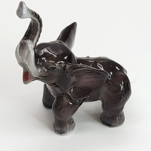 Elephant Figurine Family of 3 Made in Japan Grey Fine Bone China Vintage PR303 - Picture 9 of 10